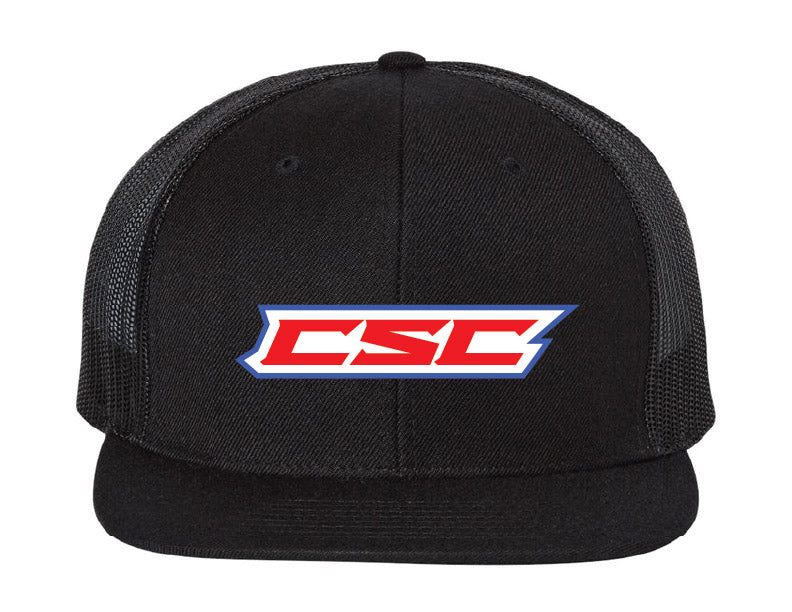 Richardson Patch Hat - All Black with Blue/Red CSC Centered Patch