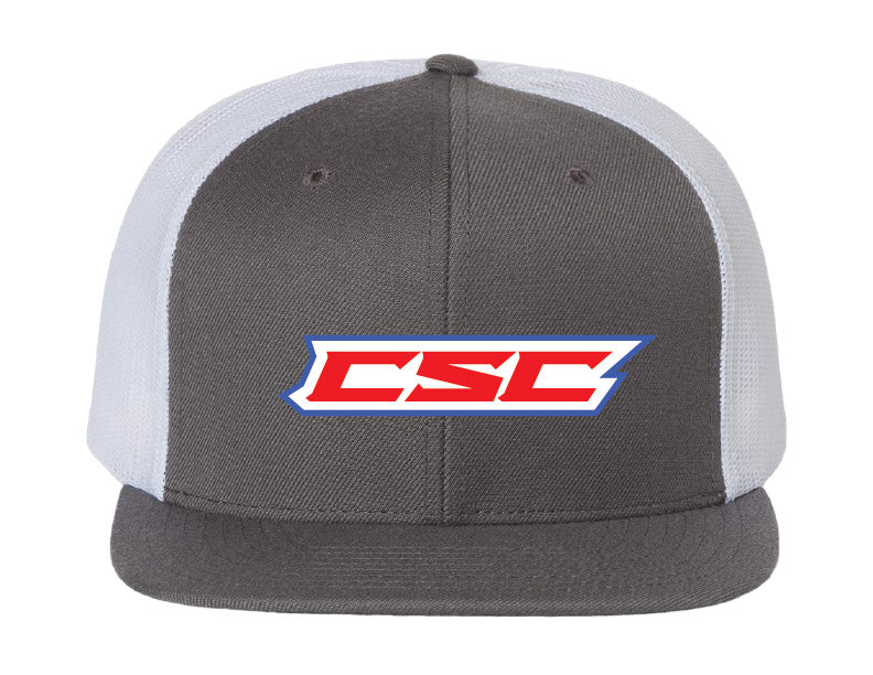 Richardson Patch Hat - Grey/White OG Centered Red/Blue Logo