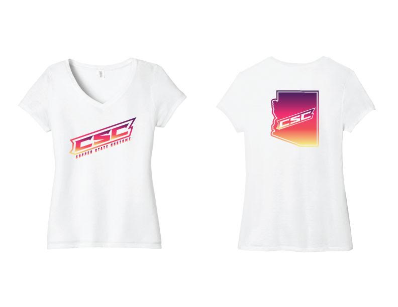Women's Sunset Fade V-Neck (White)